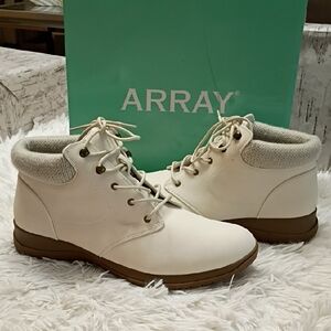 ARRAY Women's Lace Up Synthetic Cream Boots Size 12M